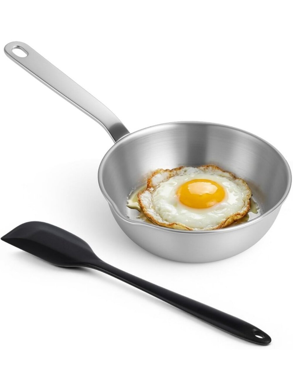 5” Stainless Steel Omelet & Frying Pan - Mini Skillet with Spout, Dishwasher